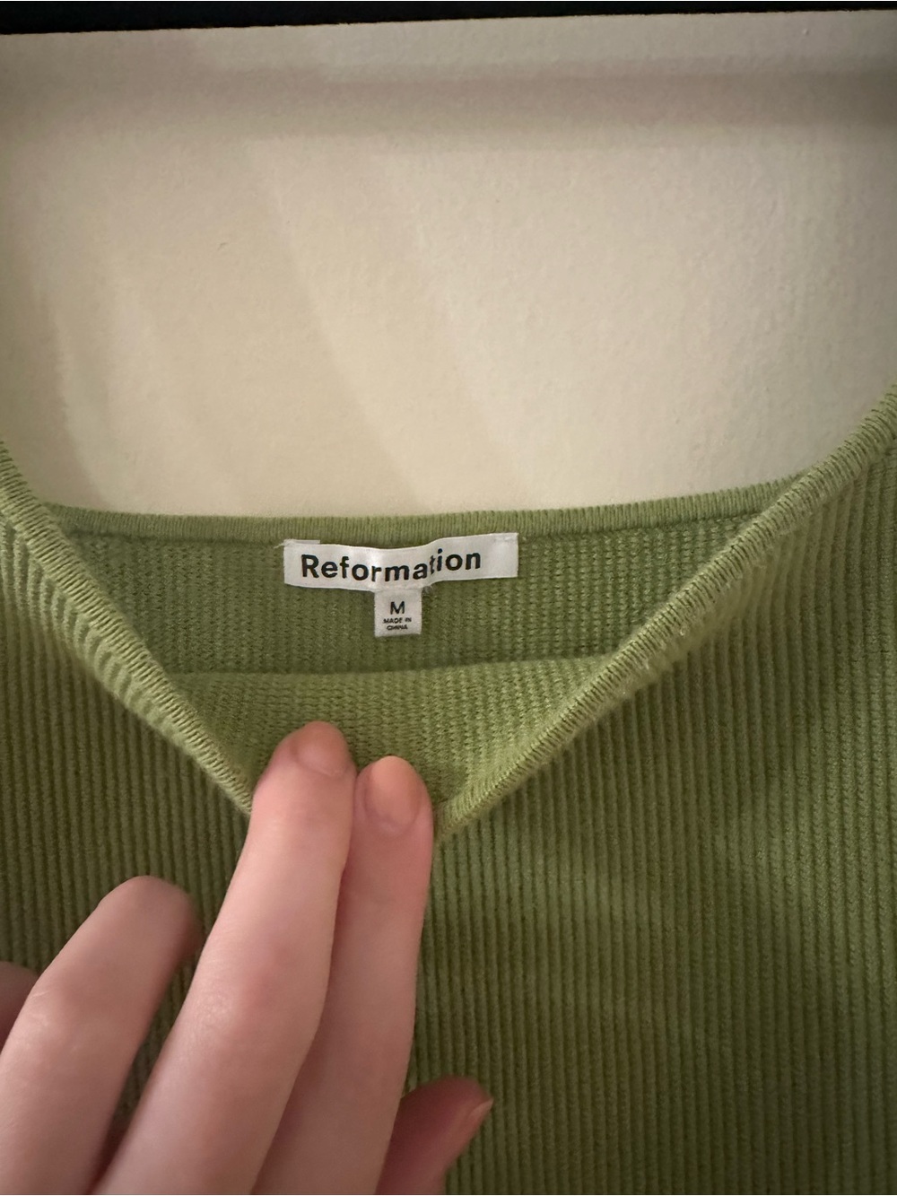 Reformation Olive Ribbed Square-Neck Tank - Picture 2 of 4